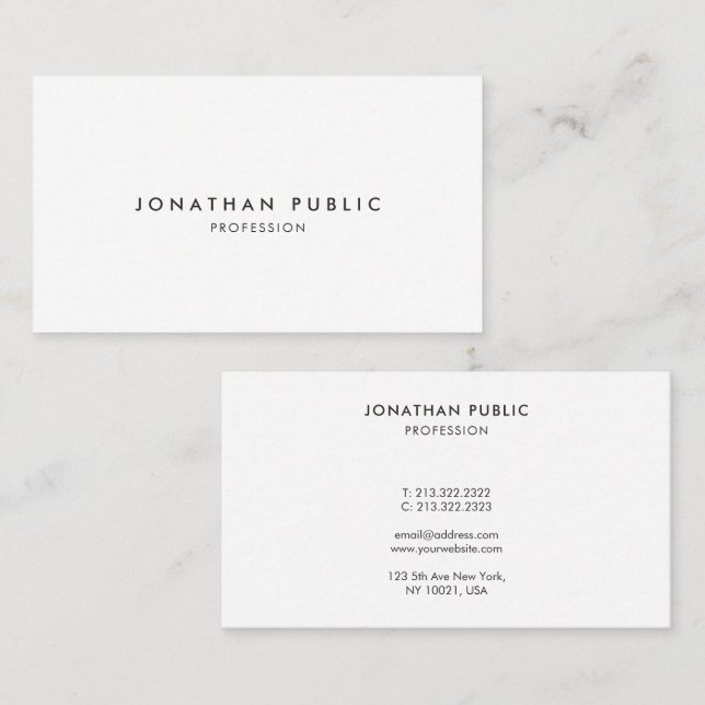 Professional Modern Elegant Simple Design Template Business Card (Front/Back)