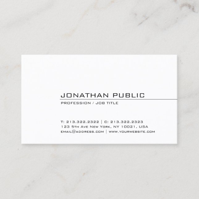 Professional Modern Elegant Sleek Design Trendy Business Card (Front)