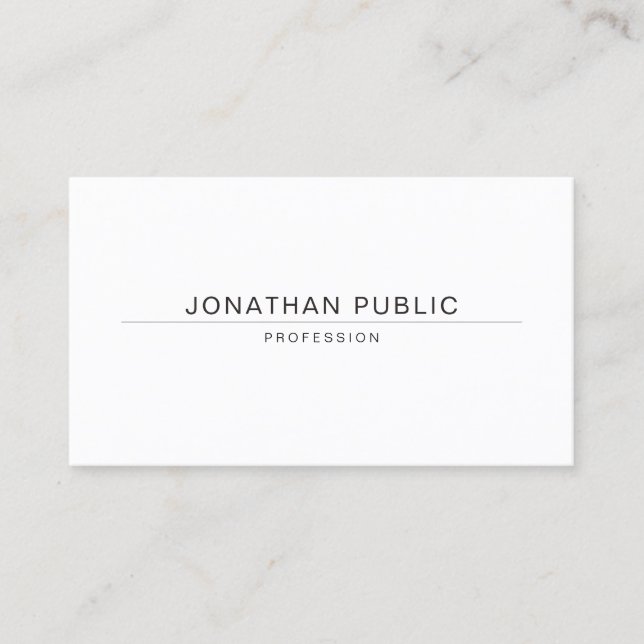 Professional Modern Elegant Sleek Template Minimal Business Card (Front)
