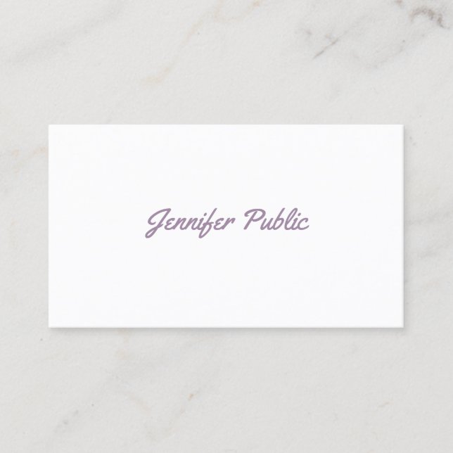 Professional Modern Elegant Template Hand Script Business Card (Front)