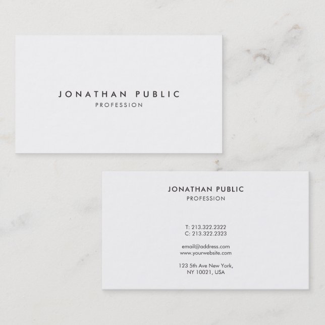 Professional Modern Elegant Template Minimalist Business Card (Front/Back)