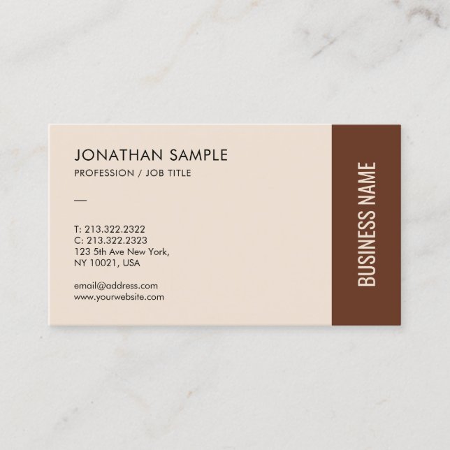 Professional Modern Elegant Template Terracotta Business Card (Front)