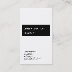 Professional Modern Elegant White Black Striped Business Card