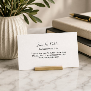 Professional Modern Elegant White Simple Plain Appointment Card