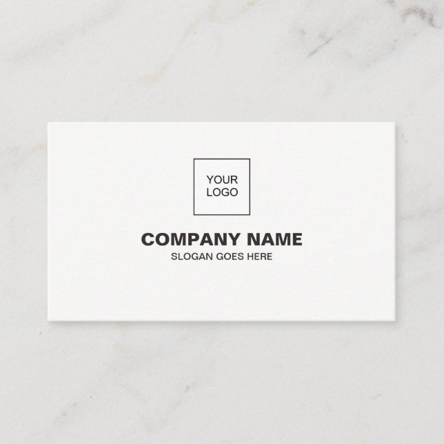 Professional Modern Elegant White Simple Plain Business Card (Front)