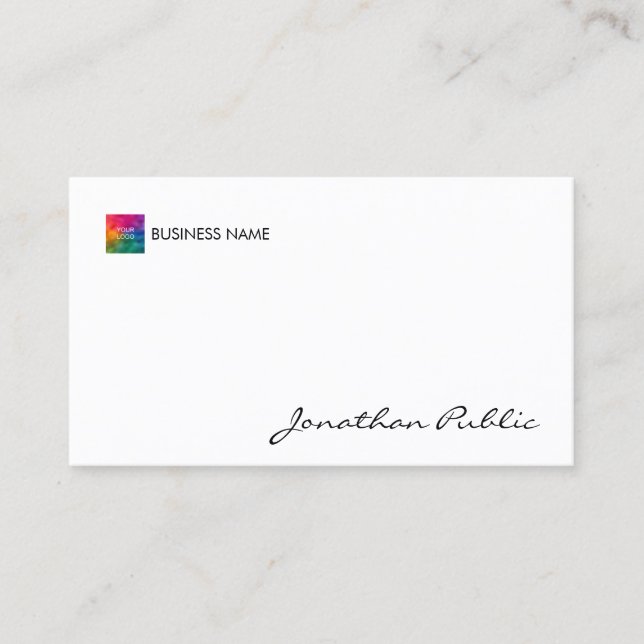 Professional Modern Elegant Your Company Logo Here Business Card (Front)