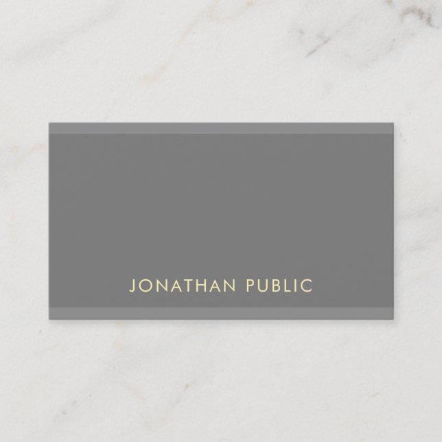 Professional Modern Fashionable Plain Elegant Luxe Business Card (Front)