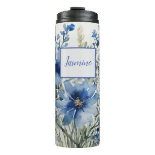 Professional Modern Floral Add Name Thermal Tumbler