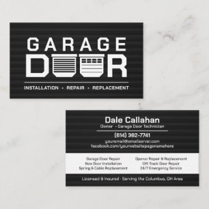 Professional Modern Garage Door Services Business Card