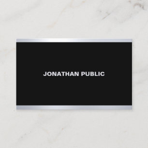 Professional Modern Glamour Black Silver Elegant Business Card
