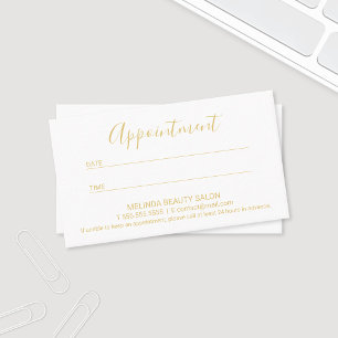 Professional Modern Gold and White Appointment Card