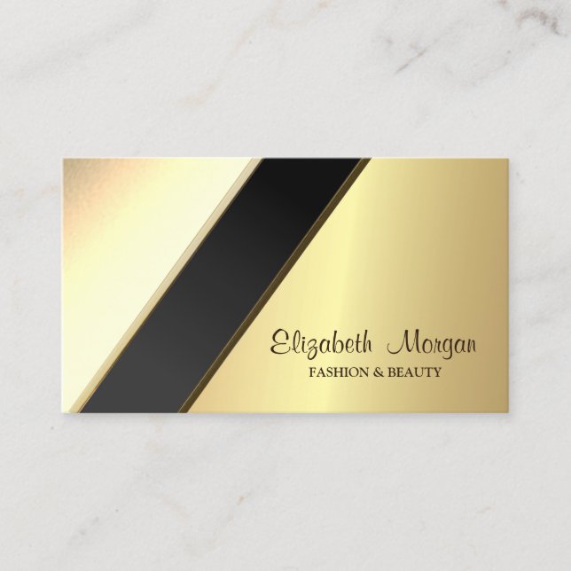 Professional Modern Gold Geometric Business Card (Front)