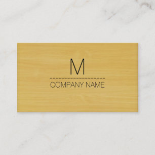 Professional Modern Gold Wood Grain Monogram Business Card