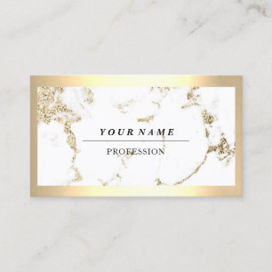 Professional Modern Golden Frame Marble Influencer Business Card