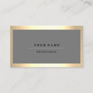 Professional Modern Golden Framed Grey Consulting Business Card