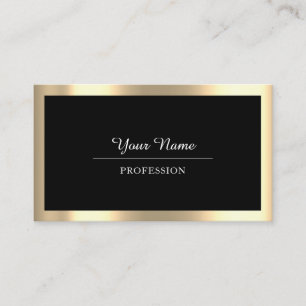 Professional Modern Golden Simply Minimalism Black Business Card