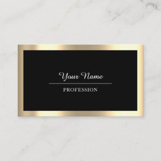 Professional Modern Golden Simply Minimalism Black Business Card