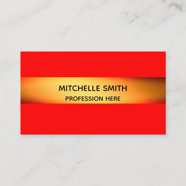 Professional Modern Golden Simply Red Business Card (Front)
