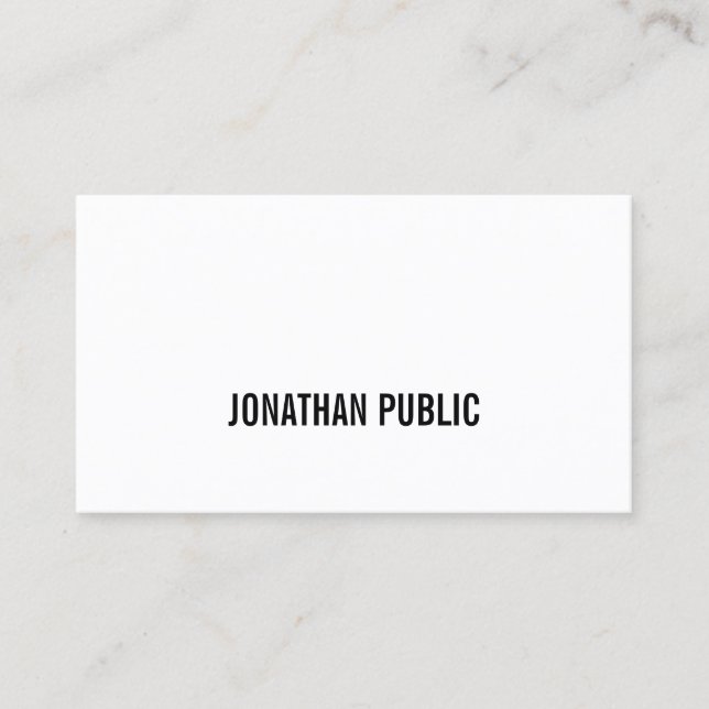 Professional Modern Graphic Elegant Sleek Plain Business Card (Front)