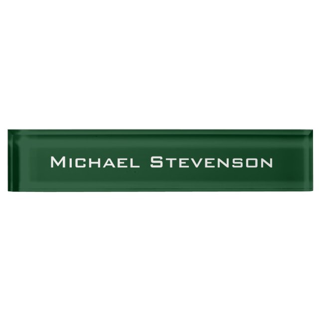Professional Modern Green Business Desk Nameplate (Front)