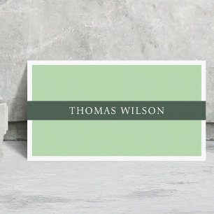 Professional Modern Green White Stripe Consultant Business Card