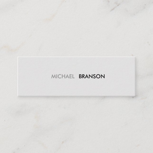 Professional Modern Grey Black Minimalist Mini Business Card (Front)