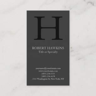 Professional modern grey black monogram business card