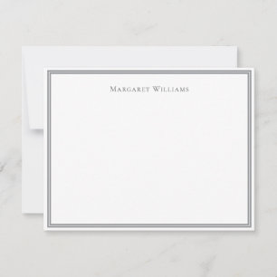 Professional Modern Grey Border Note Card