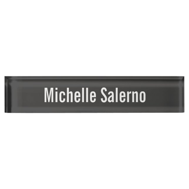 Professional Modern Grey Creative Legible Plain Nameplate (Front)