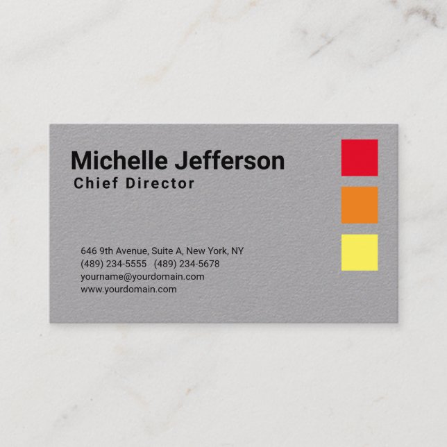 Professional Modern Grey Minimalist Plain Simple Business Card (Front)