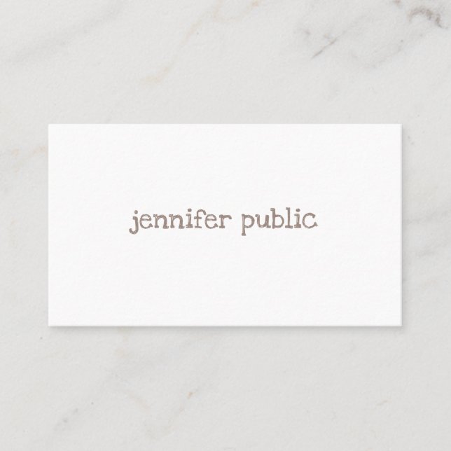 Professional Modern Hand Script Font Template Top Business Card (Front)