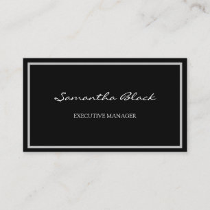 Professional Modern Handwriting Black White Busine Business Card
