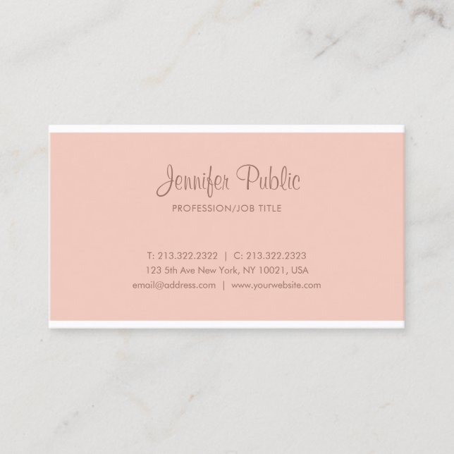 Professional Modern Handwritten Script Minimalist Business Card (Front)