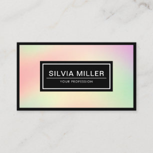 Professional Modern Holographic Pastel Rainbow Business Card