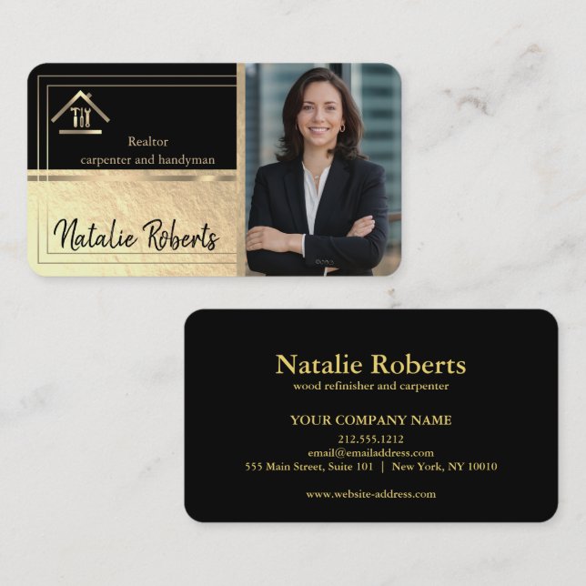 Professional Modern Home Repair Handyman Business Card (Front/Back)