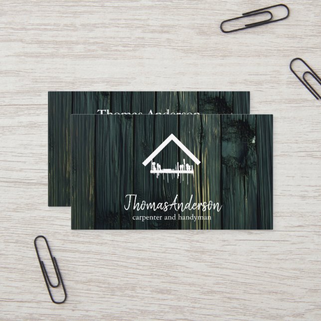 Professional Modern Home Repair Handyman Business Card (Front/Back In Situ)
