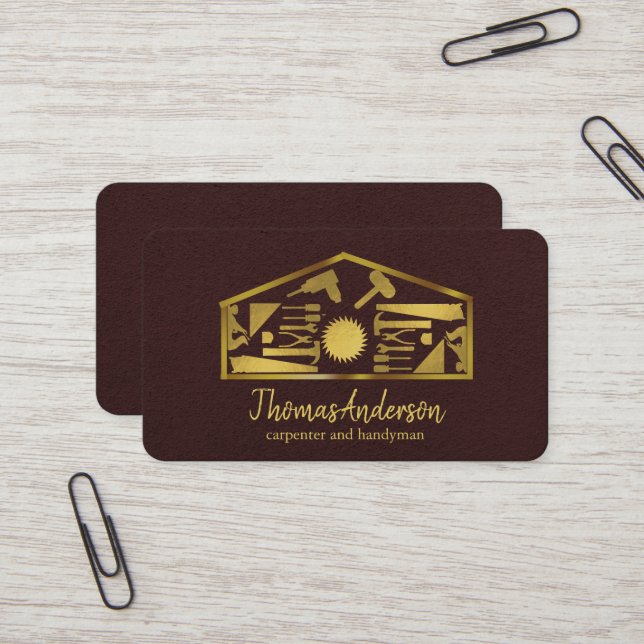 Professional Modern Home Repair Handyman Business Card (Front/Back In Situ)