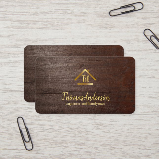 Professional Modern Home Repair Handyman Business Card (Front/Back In Situ)