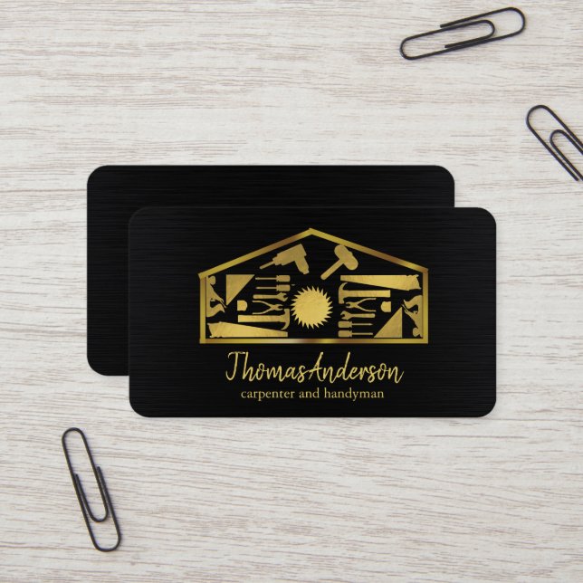 Professional Modern Home Repair Handyman Business Card (Front/Back In Situ)