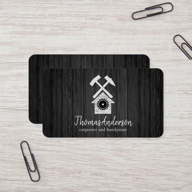 Professional Modern Home Repair Handyman Business Card (Front/Back In Situ)