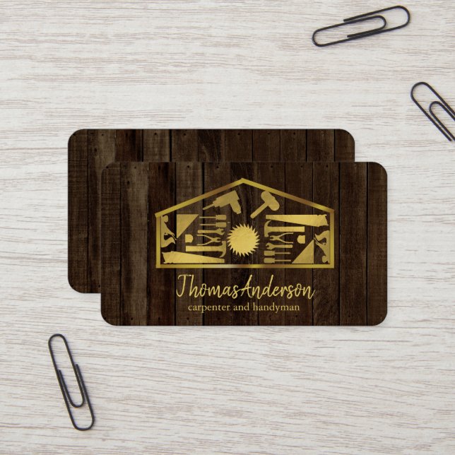 Professional Modern Home Repair Handyman Business Card (Front/Back In Situ)