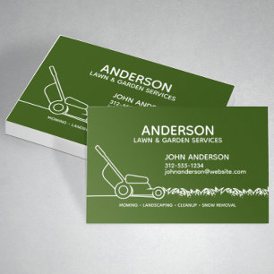 Professional Modern Landscaping & Lawn Care Business Card