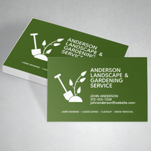 Professional Modern Landscaping & Lawn Care Business Card