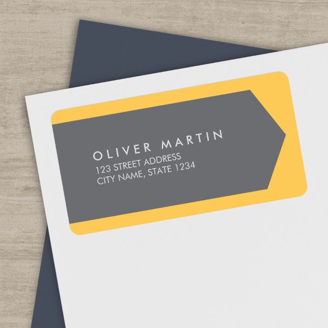 Professional & Modern Light Orange & Grey Addres Label (Creator Uploaded)