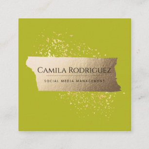 Professional	Modern Lime Green Elegant Square Business Card