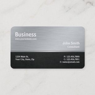 Professional Modern Metal Silver Computer Repair Business Card