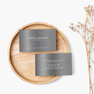 Professional Modern Metallic Brushed Grey Business Card