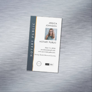 Professional modern minimal add logo Notary  Magnetic Business Card