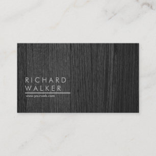 Professional Modern Minimal Black Wood Elegant Business Card