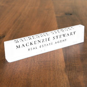 Professional Modern Minimal Professional Executive Nameplate